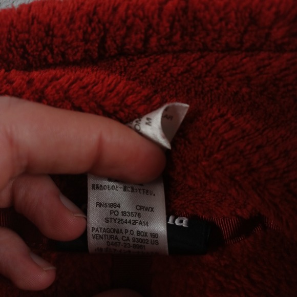 Patagonia Sweater Womens Medium Red Retool Pockets Outdoor Fleece - Picture 5 of 8